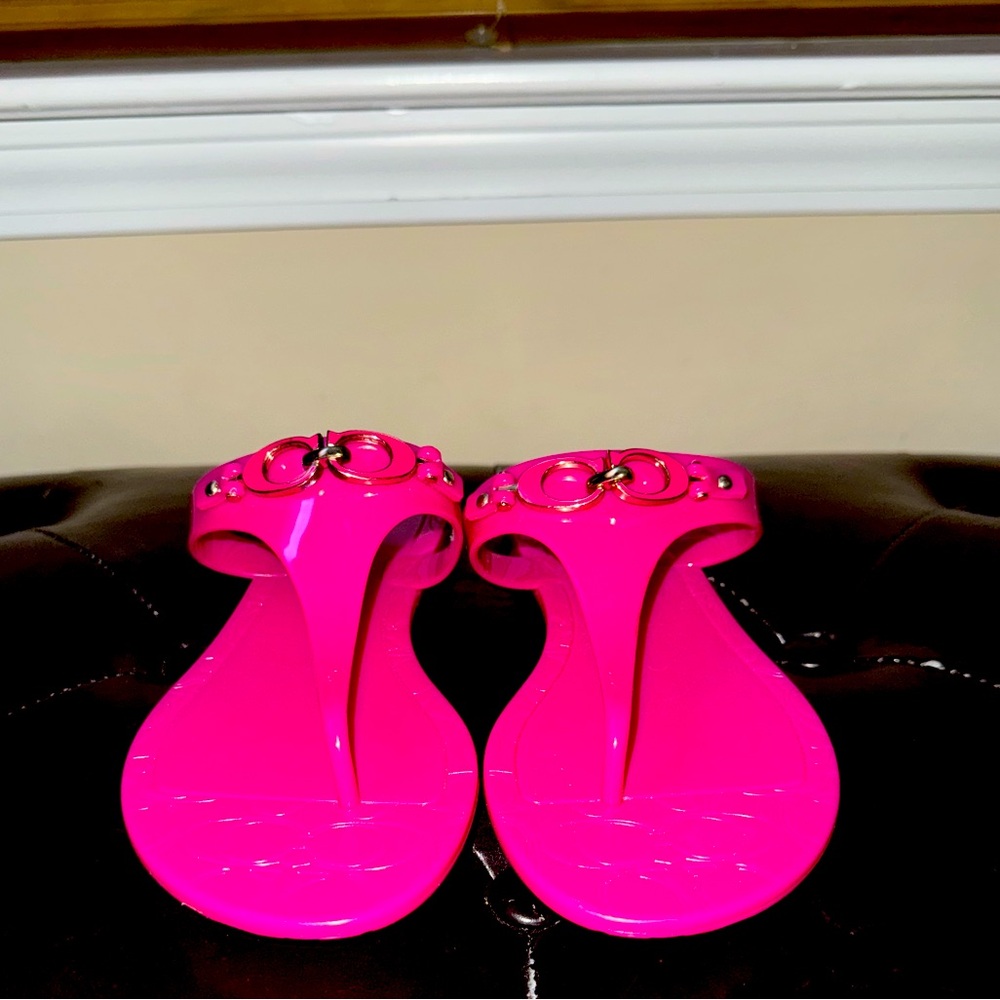 COACH Pennie Jelly Sandals in Fuschia